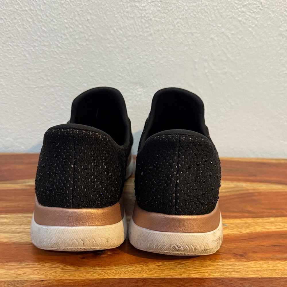 Skechers Black Rose Gold Slip-ins Memory Foam Sneakers Walking Athletic - Picture 9 of 14